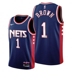 Maillot NBA Brooklyn Nets Bruce Brown 1 Nike 2021-22 City Edition Throwback 90s Swingman - Homme
